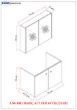 Karen Banyo Mimoza 80 Cm Lavabolu,Aynalı Banyo Dolabı Seti,MDF Seramik Lavabo Dahil,Beyaz,Mdf
