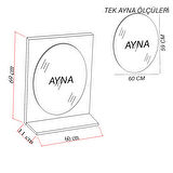 Karen Banyo Ege 60x69Cm Aynalı Beyaz Üst Modül Raflı Dolap Üstü Ayna, Banyo, Tuvalet, Wc Aynası, Çok Amaçlı Raf