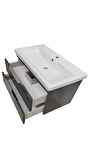 Karen Banyo Lotus Banyo dolabı 80 Cm Lavabo Dahil Antrasit Komple Mebran Mdf