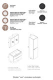 Karen Banyo Lotus 80 Cm Banyo Dolabı Seti Boy Dolaplı Lavabo Dahil Antrasit Çekmeceli Komple Mdf