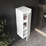 Karen Banyo Deniz 80 Cm Lavabolu, Aynalı Banyo Dolabı, Lavabo Dahil, Boy Dolabı Dahil, Beyaz 