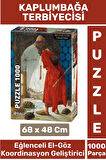 Eğlenceli Koordinasyon Beceri Görsel Algı Geliştirici Çocuk 1000 Prça PUZZLE KAMPLUMBAĞA TERBİYECİSİ