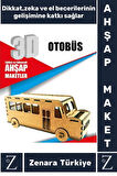 Premium Görsel Zeka El Becerisi Geliştirici Boyanabilir Puzzle Oyun Dekoratif Demonte Ahşap 3D Maket