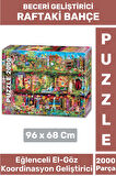 Premium Eğlenceli El Göz Koordinasyon Hafıza Beceri Geliştirici 2000 Parça PUZZLE RAFTAKİ BAHÇE