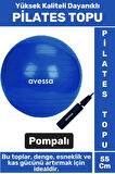 Premium Dayanıklı Fitness Egzersiz Aerobik Pilates Şişirme Pompası Hediyeli 55 Cm PİLATES TOPU