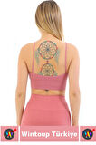 Göğüs Toparlayıcı Sarkma Önleyen Gündelik Spor Kullanım Şık İnce Askılı Pedli Çizgili Crop Büstiyer