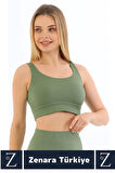 Yüksek Kaliteli Göğüs Toparlayan Sarkma Önleyen Gündelik Spor Kullanım Kalın Askılı Crop Büstiyer