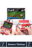 Taşınabilir USB Şarjlı Çift Oyunculu Mario Street Fighter Nostalji Retro 400 Oyunlu Mini El Atarisi