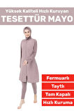 Özel Üretim Yüksek Kaliteli Konforlu Fermuarlı Taytlı Tam Kapalı Yüzücü Deniz Havuz TESETTÜR MAYO