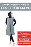 Özel Üretim Yüksek Kaliteli Konforlu Fermuarlı Taytlı Tam Kapalı Yüzücü Deniz Havuz TESETTÜR MAYO