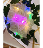 KAYZEN IŞIKLI BEYAZ GÜL BUKETİ