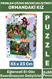 Premium Seri Eğlenceli El Göz Koordinasyon Beceri Geliştirici Çocuk 2X50 Parça PUZZLE ORMANDAKİ KIZ