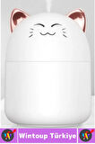 Portatif Sessiz Çalışır Şık Sevimli Kedi Tasarımlı Humidifier USB Şarjlı Oda Hava Nemlendirici 250ML