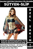 BALENLİ DESTEKLİ DOLGULU ASKISIZ STRAPLEZ ÇIKABİLEN TÜL PELERİN TAŞLI DANTELLİ SÜTYEN SLİP TAKIMI