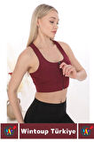 Özel Üretim Göğüs Toparlayıcı Sarkma Önleyen Spor Gündelik Kullanım Fermuarlı Şık Crop Büstiyer