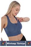 Özel Üretim Göğüs Toparlayıcı Sarkma Önleyen Spor Gündelik Kullanım Fermuarlı Şık Crop Büstiyer