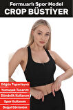 Özel Üretim Göğüs Toparlayıcı Sarkma Önleyen Spor Gündelik Kullanım Fermuarlı Şık Crop Büstiyer
