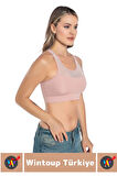 Özel Üretim Göğüs Toparlayıcı Sarkma Önleyen Spor Gündelik Kullanım Tül Detay Çok Şık Crop Büstiyer
