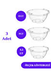 Şeffaf Badya Leğen Ölçek Göstergeli 3 Adet (15 LT - 9 LT - 4,5 LT)