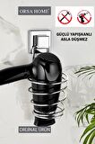  Fön Makinesi Tutucu Yapışkanlı Saç Kurutma Makine Askısı Krom Fönlük Fön Makinesi Askısı Fön Askı