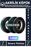 Ultra Güçlü İz Bırakmaz Elastik Kolay Şekil Alan Çift Taraflı Akrilik Köpük Bant 48 Mm X 10 Metre