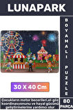 Premium Eğlenceli El Göz Koordinasyonu Motor Becerisi Geliştirici 80 Parça Boyamalı Puzzle LUNAPARK
