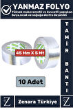 Suya Yüksek Sıcaklığa Dayanıklı Tamir Soba Boru Yama Alüminyum Yanmaz Folyo Bant 45 Mm-5 Mtr 10 Adet