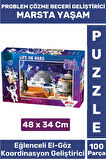 Premium Seri Eğlenceli El Göz Koordinasyon Beceri Geliştirici Çocuk 100 Parça PUZZLE MARSTA YAŞAM