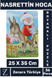 Eğitici Görsel Algı Motor Becerisi Geliştiren Eğlenceli Çocuk Boyamalı PUZZLE 36Parça NASREDDİN HOCA