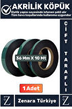 Ultra Güçlü İz Bırakmaz Elastik Kolay Şekil Alan Çift Taraflı Akrilik Köpük Bant 36 Mm X 10 Metre