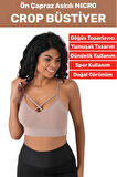 Göğüs Toparlayan Sarkma Önleyen Spor Gündelik Kullanım Şık Ön Çapraz Askı Detay Micro Crop Büstiyer