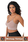 Göğüs Toparlayan Sarkma Önleyen Spor Gündelik Kullanım Şık Ön Çapraz Askı Detay Micro Crop Büstiyer