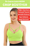 Göğüs Toparlayan Sarkma Önleyen Spor Gündelik Kullanım Şık Ön Çapraz Askı Detay Micro Crop Büstiyer