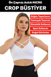 Göğüs Toparlayan Sarkma Önleyen Spor Gündelik Kullanım Şık Ön Çapraz Askı Detay Micro Crop Büstiyer