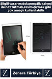 Premium Dijital Silgili Kalemli Çocuk Eğitim Tableti Grafik Ders Not Ödev Resim LCD Writing Tablet