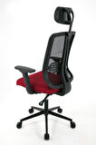 ZEON | COMFORT Ofis koltuğu Çalışma Koltuğu |Kırmızı |Siyah Yıldız Ayak