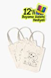 Şirin Hayvanlar Desenli Boyama Çantası - 10 Adet