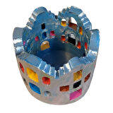 Uretti - Ayşe 7362 5814 El Yapımı Ev Motifli Renkli Dekoratif Mumluk Dekoratif Biblo