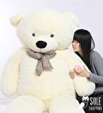% 100 YERLİ - Papyonlu Sevimli Büyük Peluş Ayıcık, 130 cm
