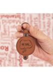 Doodle Desenli Hakiki Deri Anahtarlık