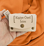 İsme Özel Yüksek Kalite Deri Bozuk Para Çantası ve Anahtarlık Seti, Kişiselleştirilmiş Aksesuar