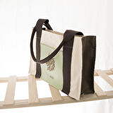 Ejderha Desenli Tote Bag, Orta Boy Kadın Kol ve Omuz Çantası 35x25 cm İç Cepli