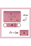 Pembe Renk, I LoVE YOu Sevenlere, İsme Özel Cüzdan Ve Anahtarlık Set, Efsane Hatıra Takım