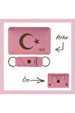 Pembe Renk, Ayyıldız Yazılı, İsme Özel Kişisel Cüzdan Ve Anahtarlık Set, Arkadaşa, Kankiye Hediye