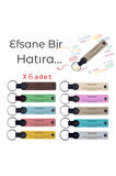 Okul Kutlamaları İçin, Okul İsmine Özel, 6' lı Set, Deri Hediyelik Anı Ve Hatıra Anahtarlığı