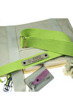 Neon Yeşil Renk, Kişiye Özel Crossbody Çanta Askısı, 180 Cm Ayar Tokalı Pamuklu Uzun Çanta Kayışı