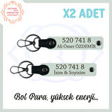 Beyaz, Adınıza Özel Bolluk ve Huzur, Hediyelik 520 741 8 Sayılı Manevi Güç Getiren 2'li Anahtarlık