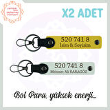 Sarı-Beyaz, İsme Özel, Manevi Güç Veren Hediye İçin, 520 741 8 Kod, Huzur ve Başarı 2'li Anahtarlık