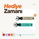 Kül Gri-Koyu Turkuaz, İsme Özel Hediye, 01 Adana Ruhu İçin, Zarif ve Anlamlı Şehir x2 Anahtarlıkları
