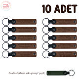 Kahverengi & Yeşil, Anaokulu Hatırası İçin Kişiselleştirilmiş Anahtarlık 10’lu Set, Eğitim Hediyesi